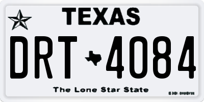 TX license plate DRT4084