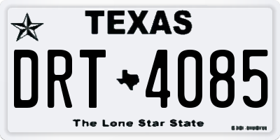 TX license plate DRT4085