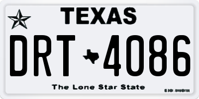 TX license plate DRT4086