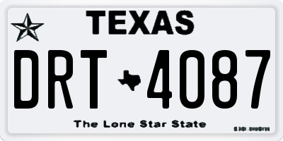 TX license plate DRT4087