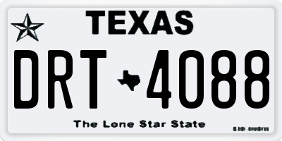 TX license plate DRT4088