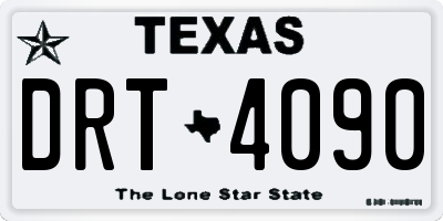 TX license plate DRT4090