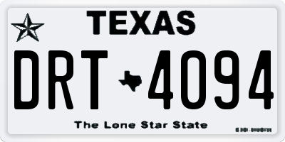 TX license plate DRT4094