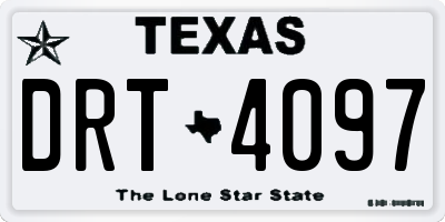 TX license plate DRT4097