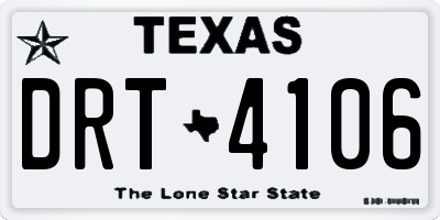 TX license plate DRT4106