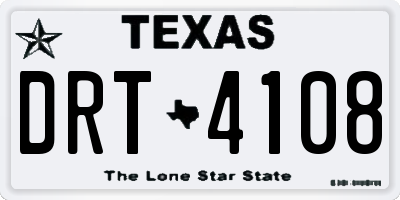 TX license plate DRT4108
