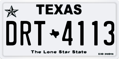 TX license plate DRT4113