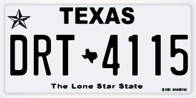 TX license plate DRT4115
