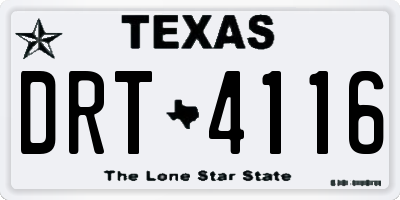 TX license plate DRT4116