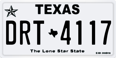 TX license plate DRT4117
