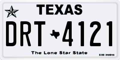 TX license plate DRT4121