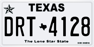 TX license plate DRT4128