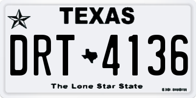 TX license plate DRT4136