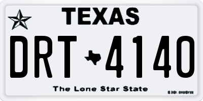 TX license plate DRT4140