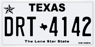 TX license plate DRT4142