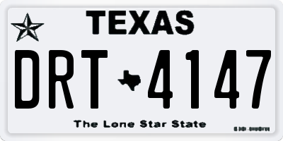 TX license plate DRT4147