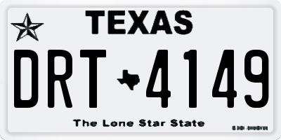 TX license plate DRT4149