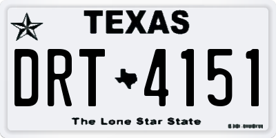 TX license plate DRT4151