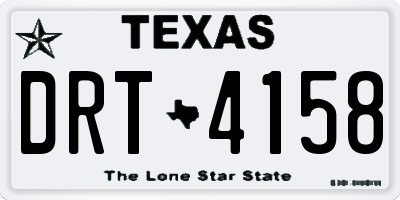 TX license plate DRT4158