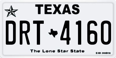 TX license plate DRT4160