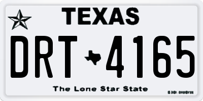 TX license plate DRT4165