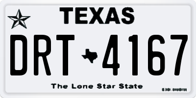 TX license plate DRT4167