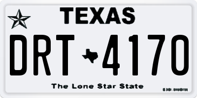 TX license plate DRT4170