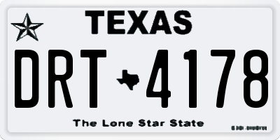 TX license plate DRT4178