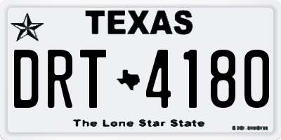 TX license plate DRT4180
