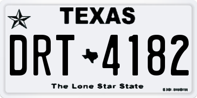 TX license plate DRT4182
