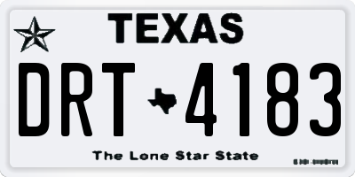 TX license plate DRT4183