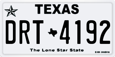 TX license plate DRT4192