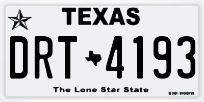TX license plate DRT4193