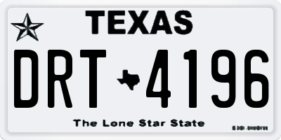 TX license plate DRT4196