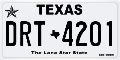 TX license plate DRT4201