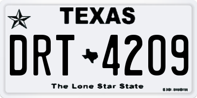 TX license plate DRT4209
