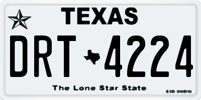 TX license plate DRT4224