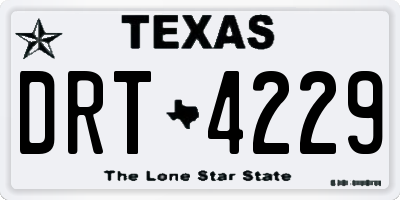 TX license plate DRT4229