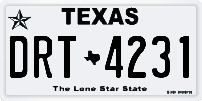 TX license plate DRT4231