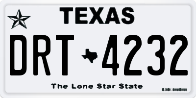 TX license plate DRT4232