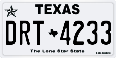 TX license plate DRT4233