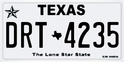 TX license plate DRT4235
