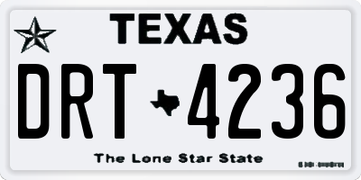 TX license plate DRT4236
