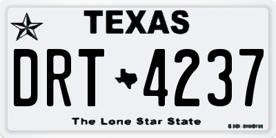 TX license plate DRT4237