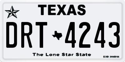 TX license plate DRT4243