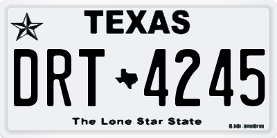 TX license plate DRT4245