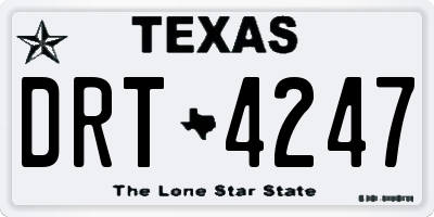 TX license plate DRT4247