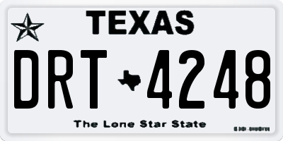 TX license plate DRT4248