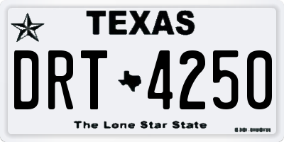 TX license plate DRT4250