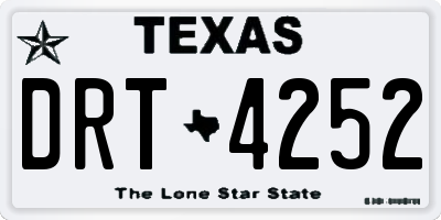 TX license plate DRT4252
